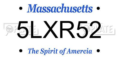 5LXR52 Massachusetts License Plate