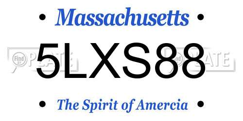 5LXS88 Massachusetts License Plate