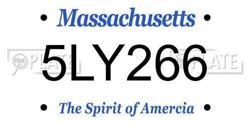 5LY266 Massachusetts License Plate