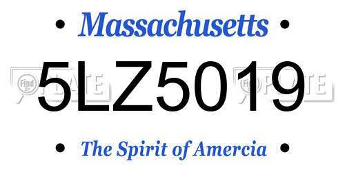 5LZ5019 Massachusetts License Plate
