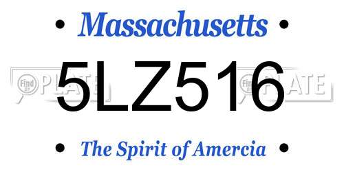 5LZ516 Massachusetts License Plate