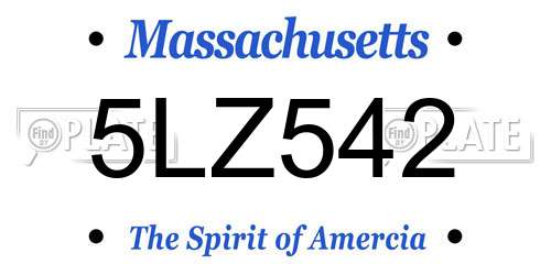 5LZ542 Massachusetts License Plate