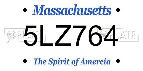 5LZ764 Massachusetts License Plate