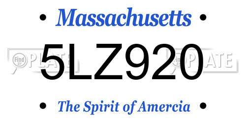 5LZ920 Massachusetts License Plate