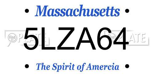 5LZA64 Massachusetts License Plate