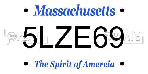 5LZE69 Massachusetts License Plate