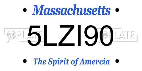 5LZI90 Massachusetts License Plate