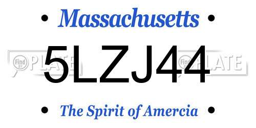 5LZJ44 Massachusetts License Plate