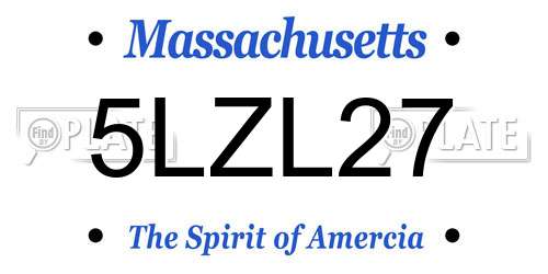 5LZL27 Massachusetts License Plate