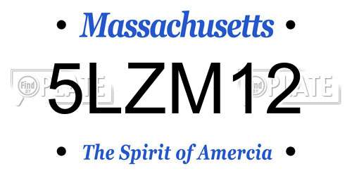 5LZM12 Massachusetts License Plate
