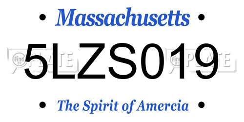 5LZS019 Massachusetts License Plate