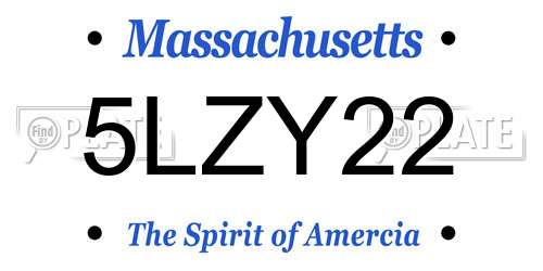 5LZY22 Massachusetts License Plate