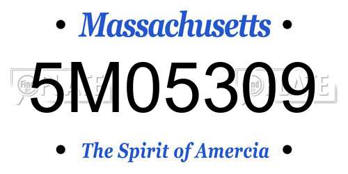 5M05309 Massachusetts License Plate