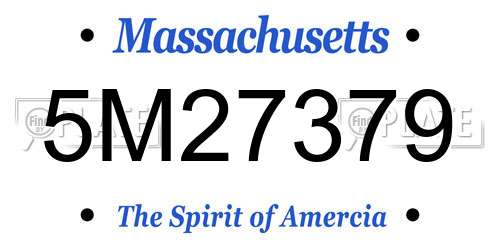 5M27379 Massachusetts License Plate