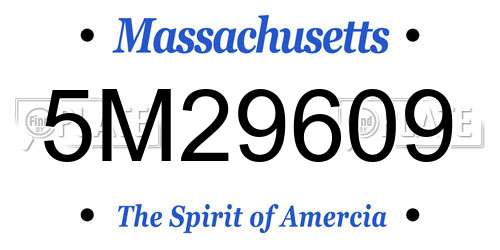 5M29609 Massachusetts License Plate
