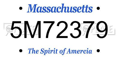 5M72379 Massachusetts License Plate
