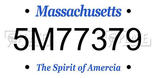 5M77379 Massachusetts License Plate
