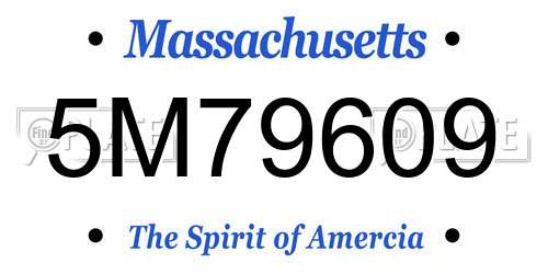 5M79609 Massachusetts License Plate