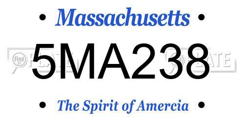 5MA238 Massachusetts License Plate