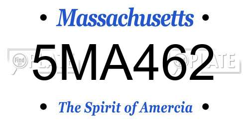 5MA462 Massachusetts License Plate
