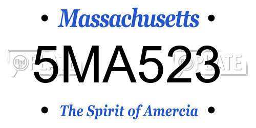 5MA523 Massachusetts License Plate