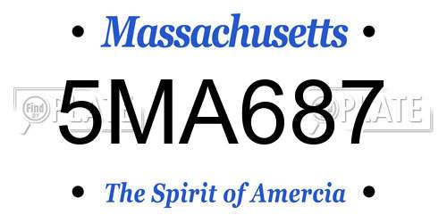 5MA687 Massachusetts License Plate