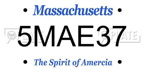 5MAE37 Massachusetts License Plate