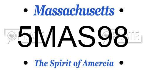 5MAS98 Massachusetts License Plate