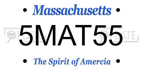 5MAT55 Massachusetts License Plate