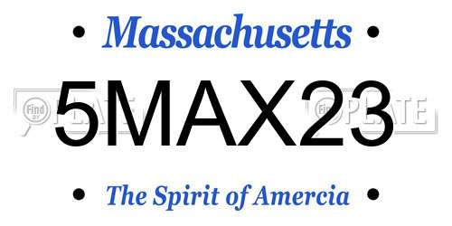 5MAX23 Massachusetts License Plate