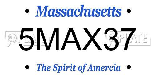 5MAX37 Massachusetts License Plate