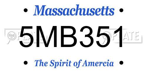 5MB351 Massachusetts License Plate