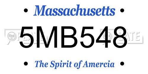 5MB548 Massachusetts License Plate