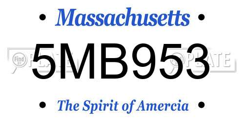 5MB953 Massachusetts License Plate