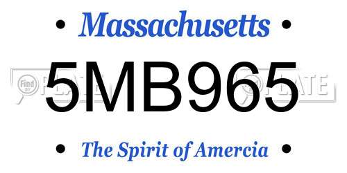 5MB965 Massachusetts License Plate