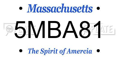 5MBA81 Massachusetts License Plate