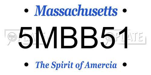 5MBB51 Massachusetts License Plate
