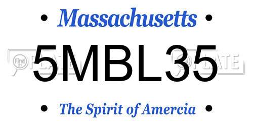 5MBL35 Massachusetts License Plate