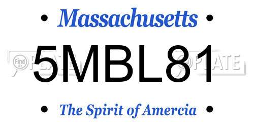 5MBL81 Massachusetts License Plate