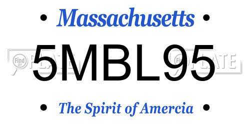 5MBL95 Massachusetts License Plate