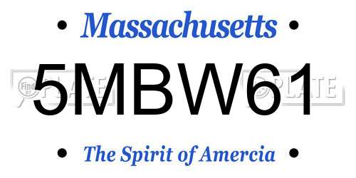 5MBW61 Massachusetts License Plate