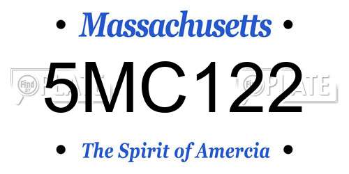 5MC122 Massachusetts License Plate