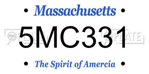5MC331 Massachusetts License Plate