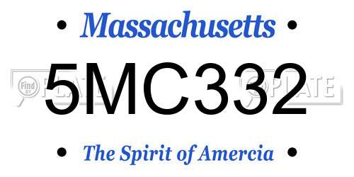 5MC332 Massachusetts License Plate