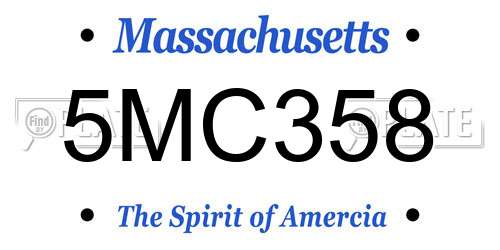 5MC358 Massachusetts License Plate
