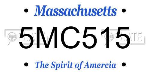 5MC515 Massachusetts License Plate