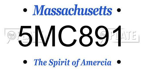 5MC891 Massachusetts License Plate