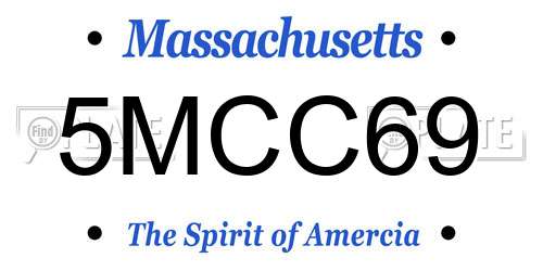 5MCC69 Massachusetts License Plate