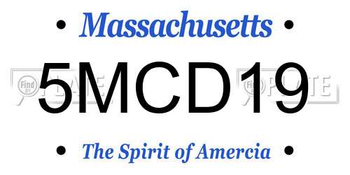 5MCD19 Massachusetts License Plate