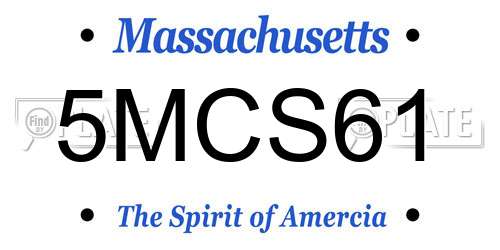 5MCS61 Massachusetts License Plate